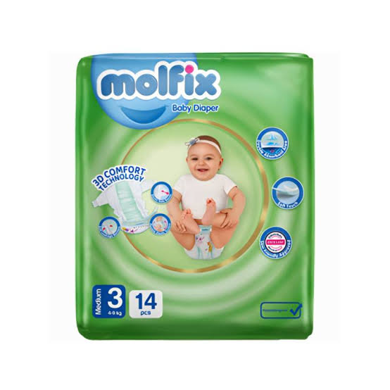 پوشک سایز ۳ مولفیکس ۱۴ عددی