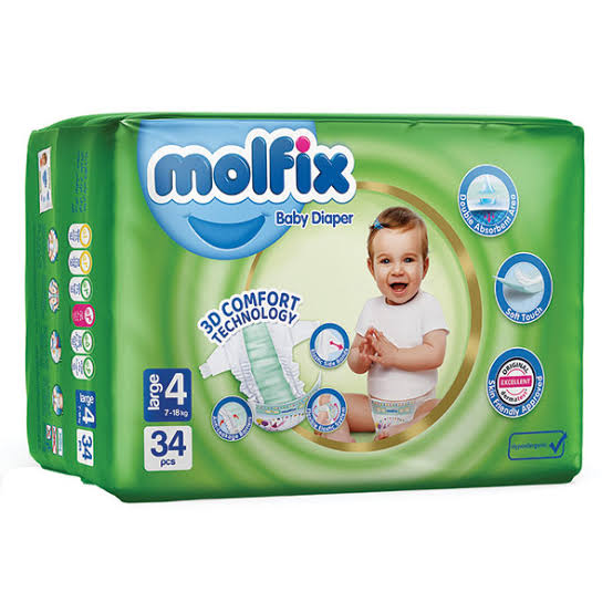 پوشک سایز ۴ مولفیکس ۳۴ عددی